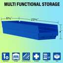 Akro-Mils 30164 Plastic Shelf Bins, Heavy Duty Storage Bins for Garage, Closet, and Drawer Organization, 24-Inch x 6-1/2-Inch x 4-Inch, Clear, 6-Pack
