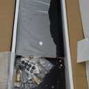 Entryway Table with Storage, Narrow Console Table with Drawers, 43.3' Couch Table Behind Sofa Long and Skinny for Living Room TV, Hallway Entrance Foyer, Mid Century Modern Black Fluted Console Table (2 Drawers-P)