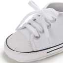 KIDSUN Tutoo Unisex Baby Boys Girls High Top Sneaker Soft Anti-Slip Sole Newborn Infant First Walkers Canvas Denim Shoes (White)