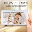 7" 1080P Full HD Dual Camera Baby Monitor Split Screen for Twins 100-Hour Battery Pan-Tilt 355/120 & 4X Zoom Night Vision & VOX 2-Way Talk & Lullabies Data Protection 2.4GHz Wi-Fi Only