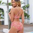 Blooming Jelly Womens Bikini Sets Cut Out Sexy Bathing Suit Summer Curvy Swimsuits 2026 (Large, Pink Floral)