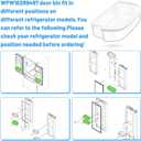 [2 PACK] UPGRADED WPW10289497 Refrigerator Door Bin Compatible with Whirlpool Refrigerator Door Shelf Bin W10289497, KitchenAid Kenmore Door Shelf WRF535SWHZ WRF535SMBM WRF535SWHV KRFC300ESS Shelves