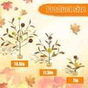 TORONTOKYO 6 Pieces Fall Village Trees, Faux Autumn Tabletop Trees, Fall Mini Tree with Billy Balls Wooden Base, Autumn Miniature for Harvest Thanksgiving Home Indoor Decor