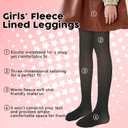 Fleece Lined Tights Sheer Girls, Kids Fake Translucent Warm Thermal Thick Leggings Pantyhose Pants for Winter (Black)