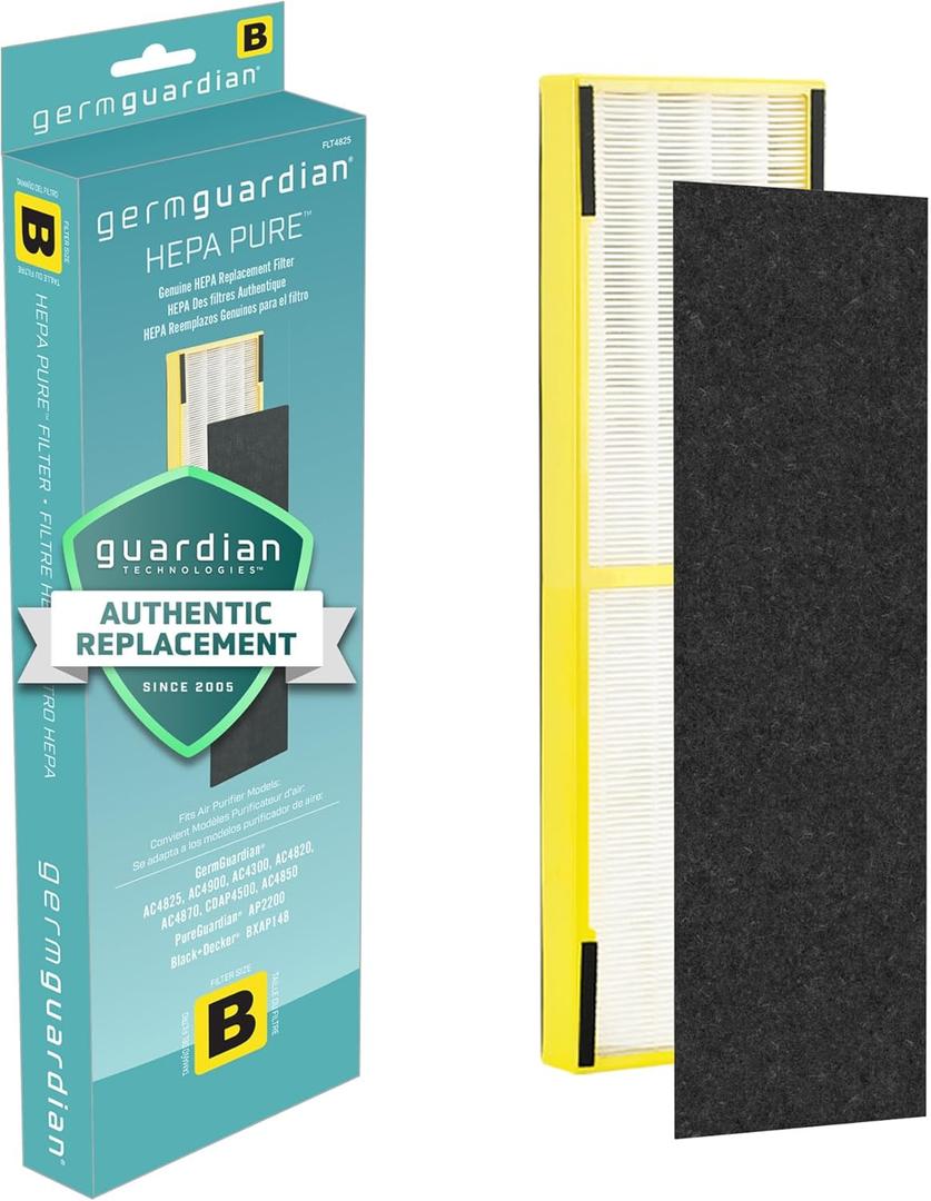 Germ Guardian FLT4825 HEPA GENUINE Air Purifier Replacement Filter B for GermGuardian AC4300BPTCA, AC4900CA, AC4825, AC4825DLX, AC4850PT, CDAP4500BCA, CDAP4500WCA and More, 1-Pack