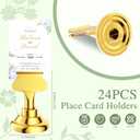Urban Deco 24 Pieces Table Card Holder Place Card Holders 1.7 inches Gold Steel Card Holders for Photos, Food Signs, Memo Notes, Weddings, Restaurants, Birthday(Gold 24PK)