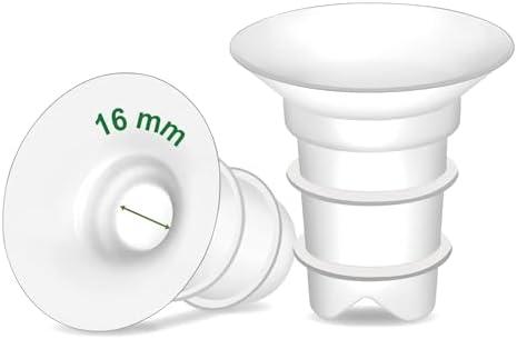 16mm Maymom Flange Inserts (Long Plus) Compatible with Freemie 25mm Flanges; Compatible with 24mm Medela PersonalFit Flange, Spectra 24mm Flange, Momcozy S9 Pro/S12 Pro, 2pc/pk