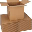 CRUGLA 10x10x10 Shipping Boxes 15 Pack, Brown Corrugated Cardboard Boxes with Side-Lock and Pre-Applied Double-Sided Tape, Easy Assemble Packing Mailer Boxes for Small Business Shipping