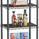6 Tier Shelf Adjustable Storage Mesh Gaps Metal Utility Shelves Wire Shelving Unit Organizer Rack for Home Kitchen Office Bathroom Pantry Room10 D x 16" W x 60" H Black