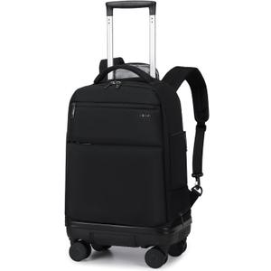 Rolling Backpack with Removable Wheels,18 inch Laptop Backpack with Wear-Resistant Chassis Carry on Travel Backpack Water Resistant Wheeled Backpacks for Women Men (Black)