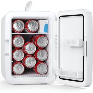 Antarctic Star Compact Mini Fridge, 10L Portable Small Refrigerator, 2.6 Gal Desktop Fridge with AC/DC Adapters, Small Cosmetics Cooler for Beverage, Food, Makeup, Bedroom, Office, Dorm, White