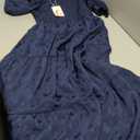 PRETTYGARDEN Women's 2026 Summer Casual Midi Dresses Square Neck Short Sleeve Smocked A Line Floral Flowy Elegant Boho Dress S