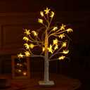 Moucuny Ramadan Lighted Star Moon Birch Tree with LED Lights USB Battery Powered Artificial Tree for Decoration Indoor for Eid Decorations Home Ramadan Parties, 2 Ft, 24 LED