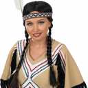 fun shack Women's Native American Wig Adults Wild West Plaits Black Hair Accessory