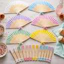 Roowest 36 Pcs Ice Cream Folding Hand Fans Bulk, Pastel Party Decorations