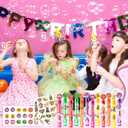 24PCS Cheetah DIY Bubble Wands Party Favors 96PCS Stickers for Goodie Bag Fillers Pinata Stuffers, Mini Bubble Bulk Birthday Party Supplies Toys Gifts Class Prizes for Toddlers Boys Girls