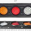Partsam 63 LED Truck Trailer Tail Lights Bar Kit, Stop Turn Signal Brake Reverse Taillight with Iron Bracket Base Waterproof 12V-30V 4 Inch Round Led Trailer Tail Lights RV Camper Flatbed Trucks(2pcs)