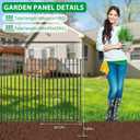 10 Panels No Dig Decorative Garden Fence with Gate, 40in(H) 22ft(L) Heavy-Duty Rustproof Metal Panels, Outdoor Dog Barrier for Yard & Patio, Landscape, Border| Portable Temporary Fencing