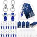 Hicarer 60 Set Funeral Favors, Celebration of Life Favors Angel Keychains Organza Bags Sympathy Thank You Tags for Memorial Party Supplies Guest Return Funeral Gifts (Blue)