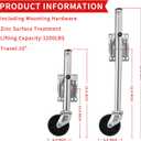 1200LBS Jack,6" Wheel,10" Lift, Heavy Duty Swivel Boat Trailer Jack Foot Stand for RV Boat Utility