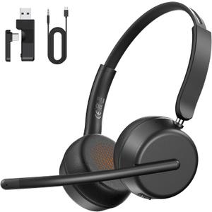 Wireless Headset with Mic for Work