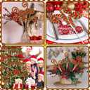 Janinka 12 Pcs Red Green Candy Christmas Tree Picks 11.81 Inches Woolen Bells Candy Cane Curly Picks for Xmas Tree Topper Branches Ornaments Vase Filler Home Decor