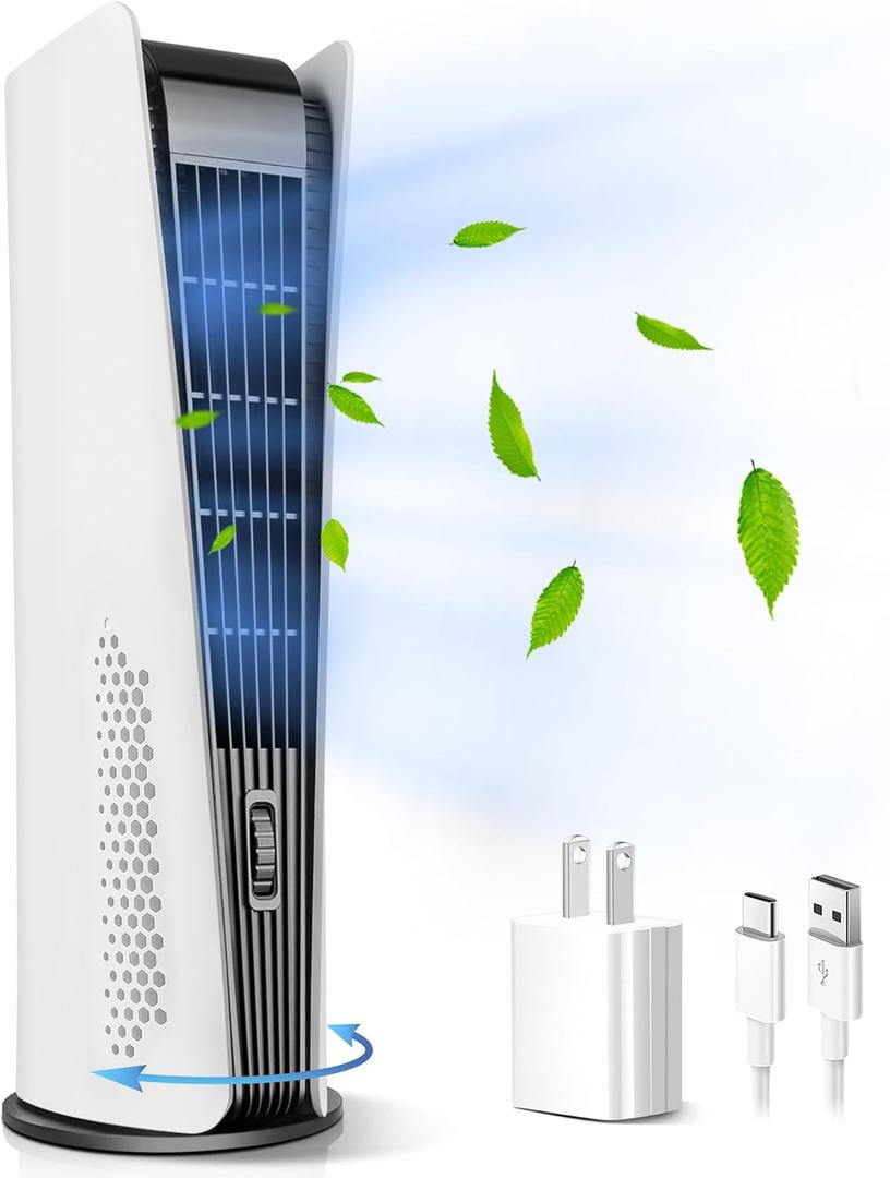 Tower Fan for Bedroom,Oscillating fan for bedroom,Quiet Floor Fan,90 Oscillating Bladeless Fan,Portable Fan with 3 Speeds, Timer, LED Display,Rechargeable Desk Fan for Home Office
