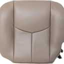 SecosAutoparts Driver Side Bottom Leather Replacement Seat Cover Tan # 522 Compatible with Chevy Tahoe Suburban Silverado Avalanche Sierra Yukon 2003 2004 2005 2006 2007