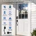 Veise VE07-H Fingerprint Smart Locks for Front Door with Handle Set, App Control, Keyless Entry Keypad Deadbolt, Digital Electronic Touchscreen, Easy Install, Auto Lock, Matte Black