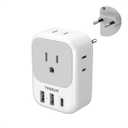 European Travel Plug Adapter USB C, TESSAN International Plug Adapter with 4 AC Outlets 3 USB Charging Ports, Type C Europe Power Adaptor for US to EU France Germany Iceland Spain Italy