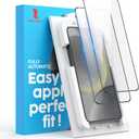 Compatible with Samsung Galaxy S25 Screen Protector Clear,[100% Fingerprint Unlock][Shatterproof][Anti-Reflection & Anti-Fingerprint] 3D Full Coverage 9H Protector,Easy Installation,2 Pack