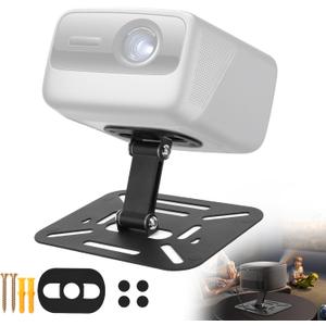 Projector Foldable Stand, Desktop Projector Mount, Mini Ceiling Wall Projectors Mount Stand Compatible with QKK, DR.J, DBPOWER, Anker, AAXA, Jinhoo, PVO, TMY, and Other (Black) (Folding)