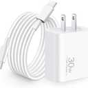 30W USB C Fast Charger for Google Pixel 10/10 Pro XL/Fold/9/9 Pro XL/8/8a/8 Pro/7/7a/6/5/4/3 XL, 30 Watt Type C Super Fast Wall Charger Block with 6FT USB-C Charging Cable (White)