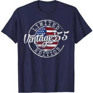 Vintage 1955 70th Birthday Gifts for Men Women 70 Year Old T-Shirt Size XL