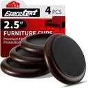 3 x Ezprotekt 2.5 inch Non Slip Round Wood Furniture Pads for Hardwood Floors, 4 Pcs Anti Slip Furniture Coaster for Chair Sofa Bed Couch, Furniture Cups with Anti-Slide EVA Anti-Scratch (Dark Brown)