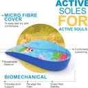 Footlogics Fun Kids Orthotic Shoe Insoles with Arch Support for Children’s Heel Pain (Sever’s Disease), Growing Pains, Flat Feet - Children’s, Pair (Toddler 8-10, 3/4 Length - Blue)