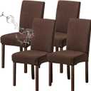 Genina Waterproof Chair Covers for Dining Room Set of 4 Kitchen Chair Covers Parson Dining Chair Slipcover, Chocolate