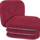 Wine Red Kitchen Dining Chairs Cushions Set of 4 Non Slip Foam Patio Seat Cushions Washable Soft Thick Pads Large Wooden Metal Chair Cushions,17" x 15"