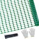 PotatoLife Plastic Mesh Fence Safety Fence, Extra Strength 4'x100' Roll with 100 Zip Ties, Resuable Temporary Netting for Garden Fencing, Construction, Snow Fencing, Animal Barrier, Poultry, Deer, Dog