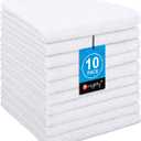 Orighty Washcloths Towels Set 10 Pack, Highly Absorbent and Soft Feel Microfiber Face Cloths, Multi-Purpose Wash Cloths & Hand Towels for Bathroom, Hotel, Spa, and Gym, 11.5x11.5 Inch, White