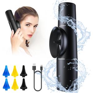 Water Powered Ear Cleaner, Electric Ear Wax Removal Kit, Ear Irrigation Flushing System, Ear Cleaning Washer Kit with 4 Pressure Modes, Safe & Effective for Ear Wax Buildup (Black)