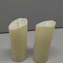 Homemory 3"x8" Outdoor Waterproof Flameless Candles, LED Candles, Battery Operated Candles with Remote and Timers, Electric Fake Plastic Pillar Candles, Dark Ivory, Set of 2