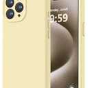 LOVE 3000 Designed for iPhone 15 Pro Case, Premium Silicone with [Soft Anti-Scratch Microfiber Lining] Shockproof Protective Phone Case for Men Women Girls 6.1", Creamy Yellow