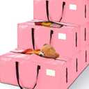 AdeaBag 12 Pack Extra Large Moving Bags, Heavy Duty Packing Bags with Zippers and Handles for Space Saving, Clothes Storage, College Essentials, Travel, Pink