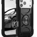 MARKILL Compatible with iPhone 17 Pro Case 6.3 Inch with Ring Stand, Military Grade Drop Protection Full Body Rugged Heavy Duty Case 3 in 1 Protective Durable Cover Black