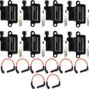 Square Ignition Coil Pack + Iridium Spark Plugs for 03-06 Chevy Avalanche 1500, 03-05 GMC Savana 1500 2500 3500, GMC Sierra 1500 HD 2500 HD 3500, Hummer H2, 4.8L 5.3L 6.0L, UF271, 8 Sets
