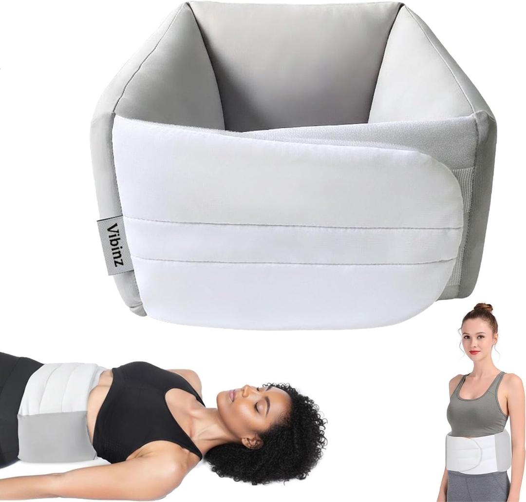 Night Align Support Pillow Lumbar Pillow for Office Chair 360° Active Waist Adjustable Align Lower Back Cushion Breathable Soft Silk Cotton with Ergonomic Curve for Bed Office Chair & Car Seat(L)