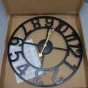 Large Outdoor Clock, Silent Non-Ticking Battery Operated Outdoor Wall Clock, Black Modern Metal Wall Clock for Patio, Porch, Pool Area, Kitchen, Bedroom, Living Room, Farmhouse Decor - 16 Inch