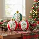 Lounsweer 4 Pcs Rustic Holly Berries Ball Candles Christmas, Round Ball Ornament Candles 3 Inch Unscented Decorative Sphere Candle for Weddings Christmas Home Decoration Gifts