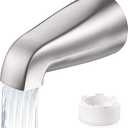 Universal Bathtub Faucet Replacement Tub Spout  Fast-Fill, No-Leak Metal Faucet, Easy Installation, Fits 1/2" IPS & 3/4" IPS Thread Pipes, Includes Adapter (Brushed Nickel)